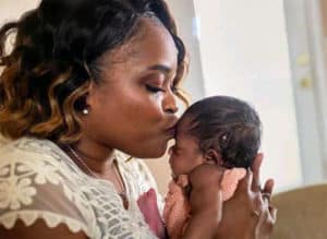 Adoptive mom with baby